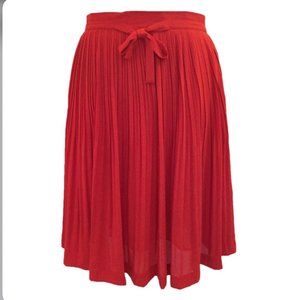 Comptoir Des Cotonniers women’s Pleated flared red chiffon mid thigh skirt - S